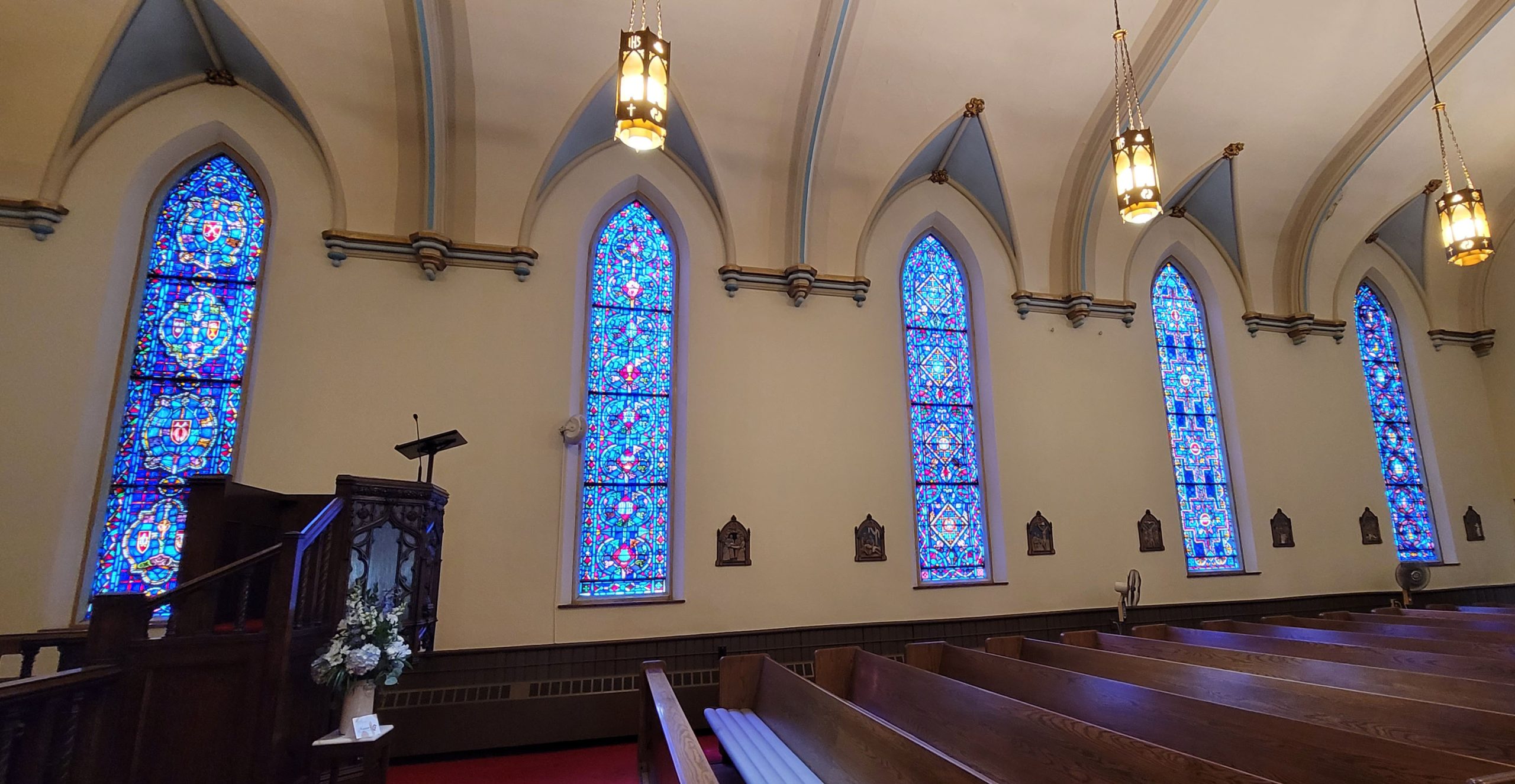 stained-glass-wall - St. Luke's Episcopal Church, Ypsilanti, MI